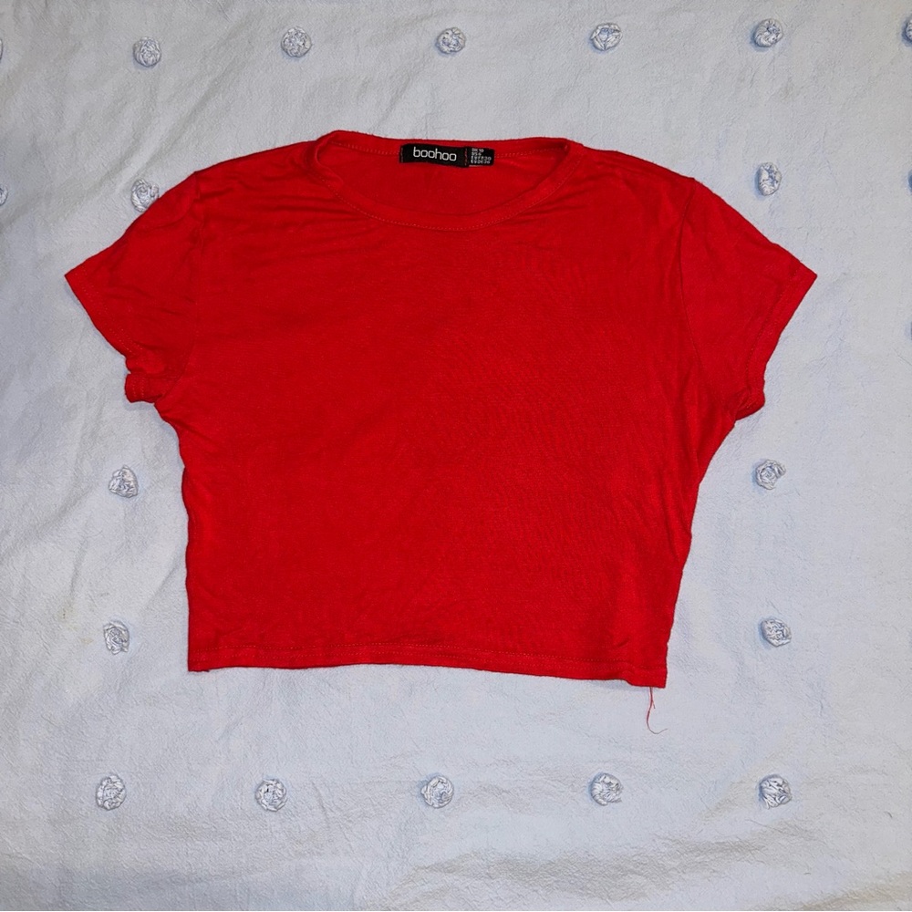 BooHoo Red Baby Tee